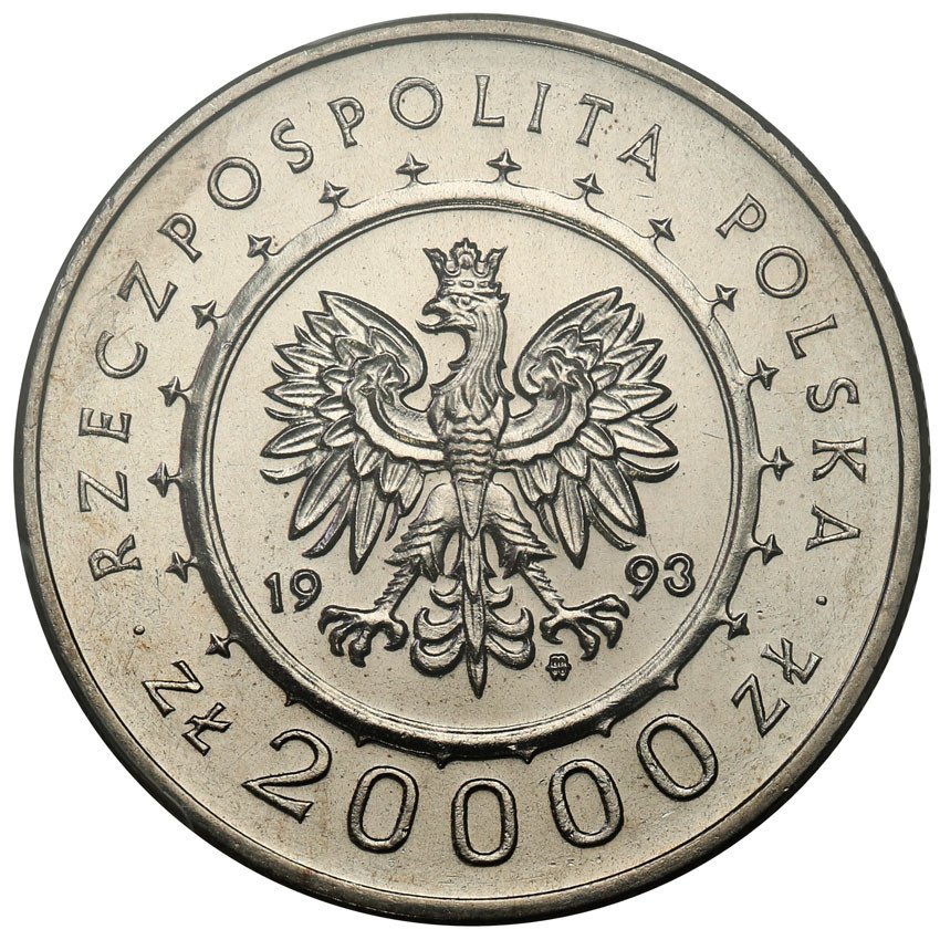 III RP. 20.000 złotych 1993 Łańcut PCGS MS67